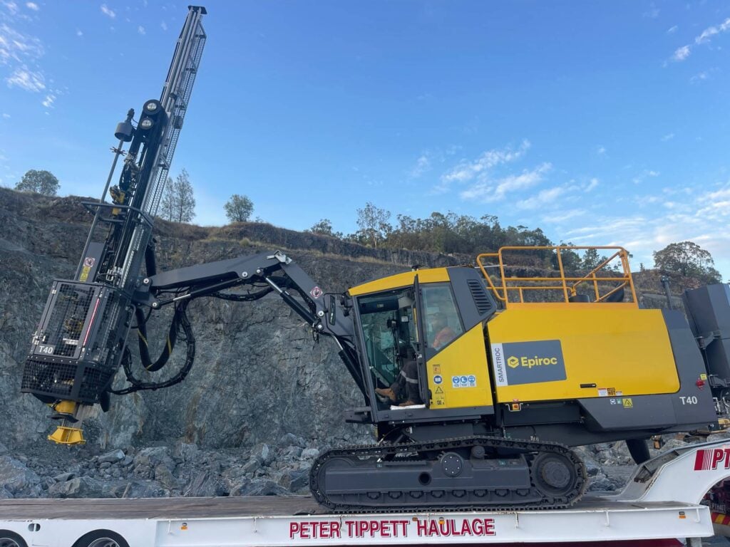Epiroc T40 Drill Rig on Haulage Truck