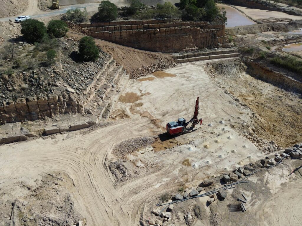 aerial shot during blasting services